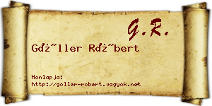 Göller Róbert névjegykártya